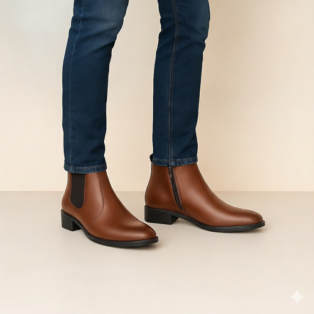 BAXXICO Mens Classic Elevator Boots Height Increase 2 Inches
