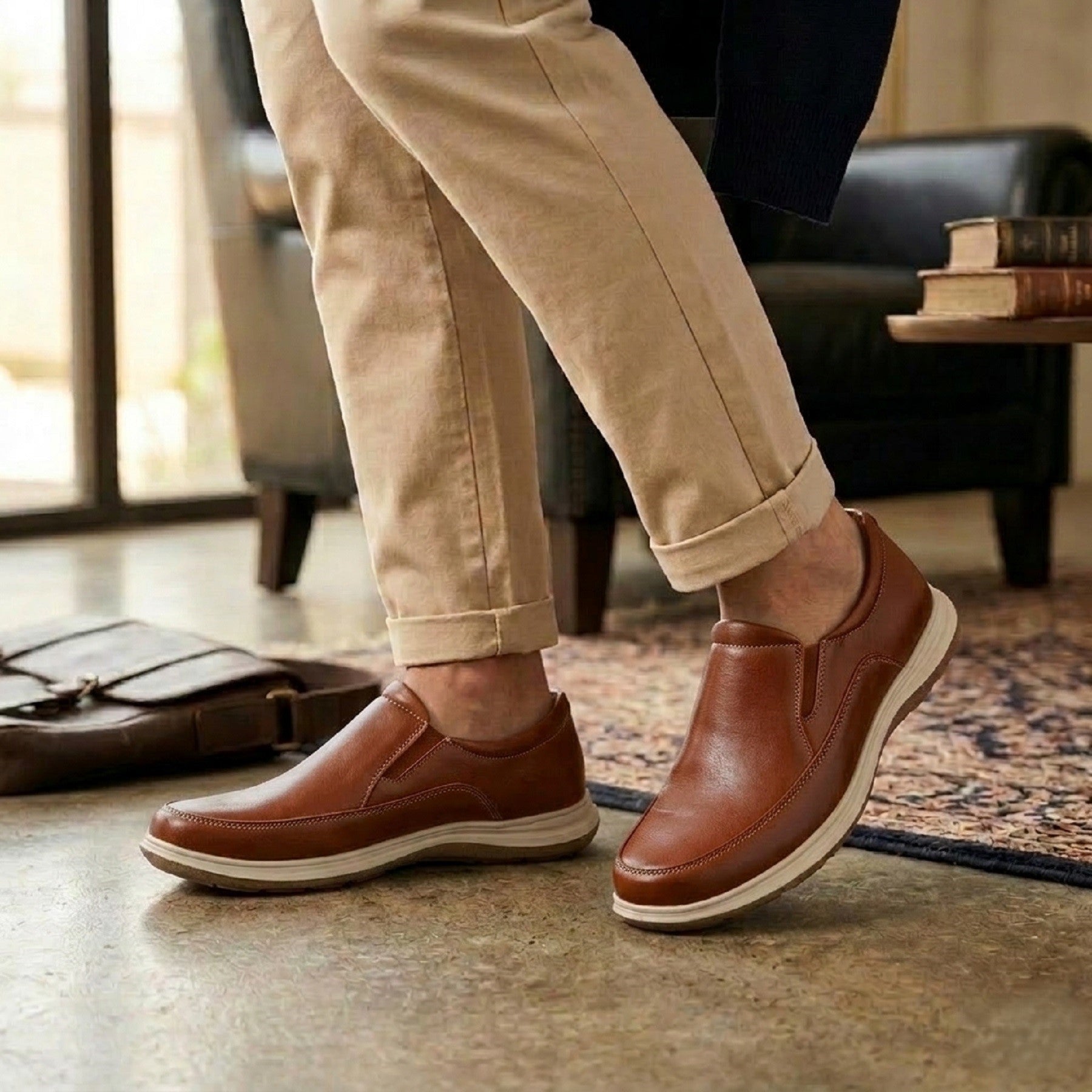BAXXICO Mens Casual Slip On Shoes Durable Comfort for Office & Walking