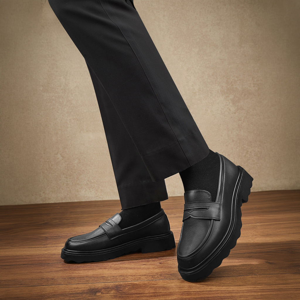 BAXXICO Stylish Black Loafers Crafted for Comfort & Bold Personality