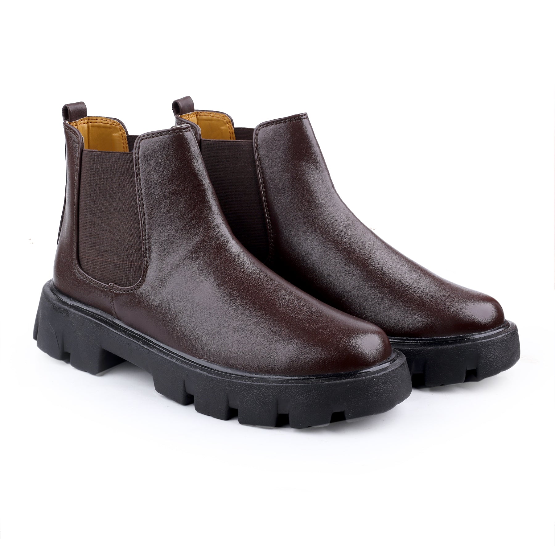 Baxxico Faux Vegan Leather Chelsea Ankle Slip on Boots for Men