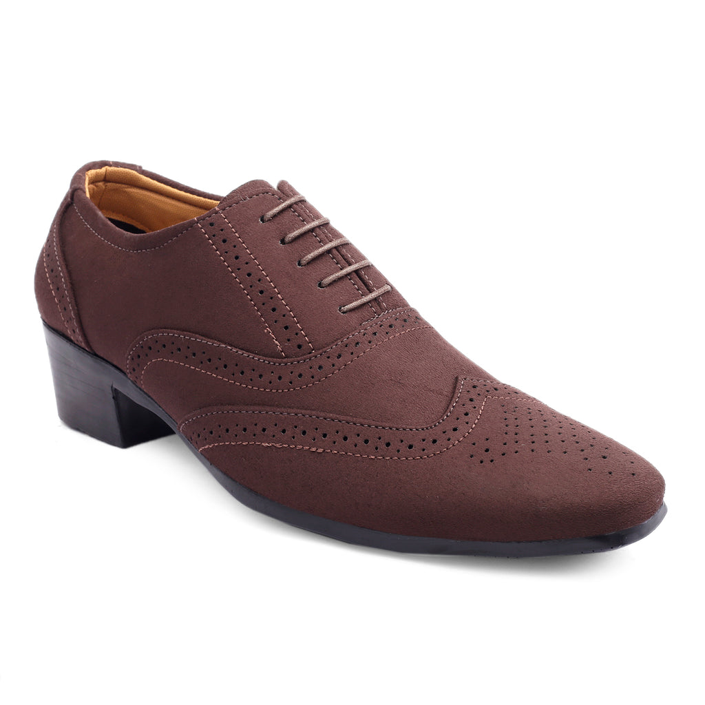 BAXXICO Mens Suede Height Increasing Casual Oxford Brogue Shoes All Occasions