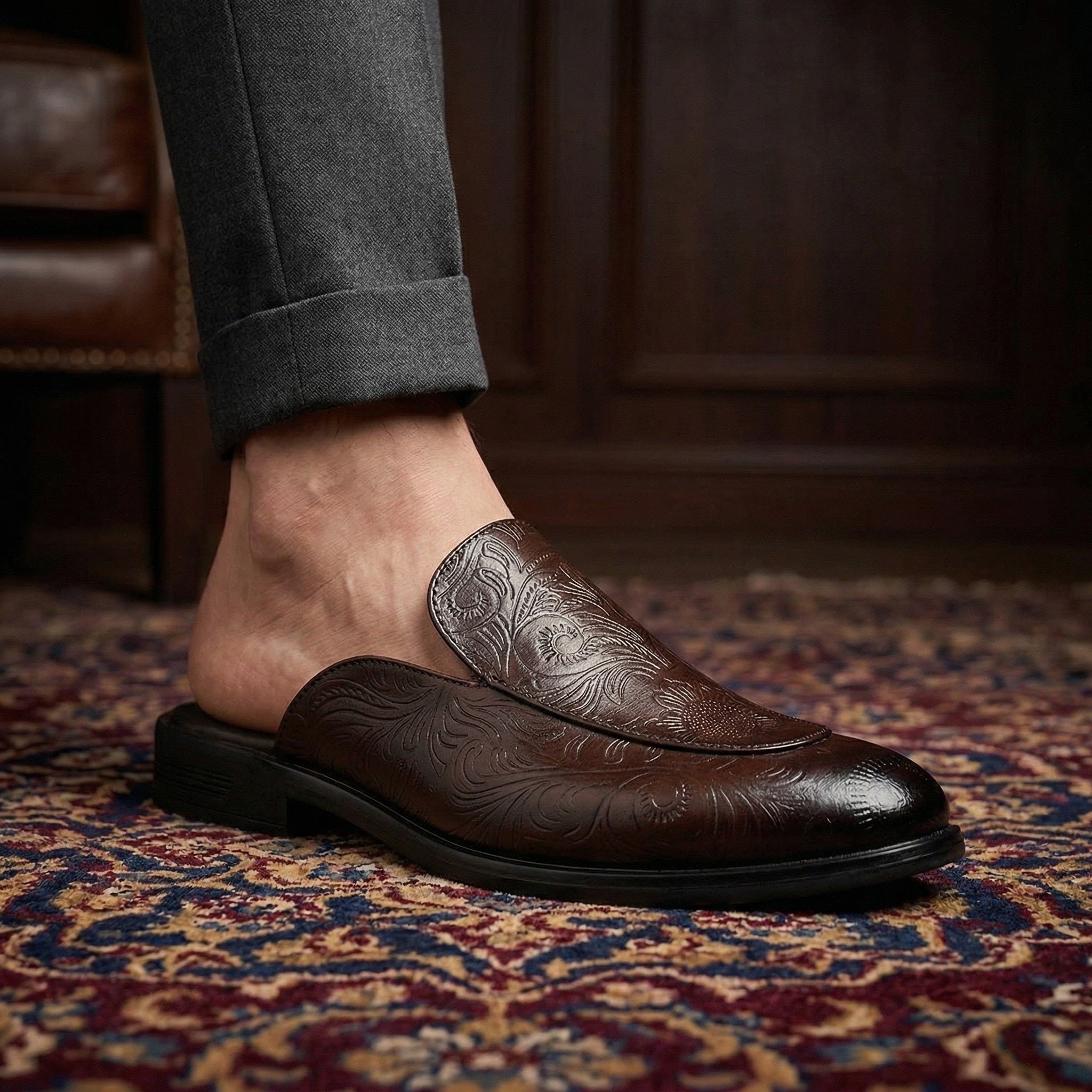 BAXXICO Luxury Slip On Mule Shoes Crafted for Bold Modern Fashion