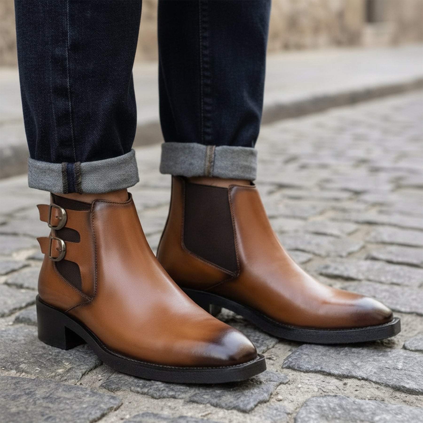 BAXXICO Mens Formal Chelsea Boots Extra Height Lift Comfortable Fashion Boots