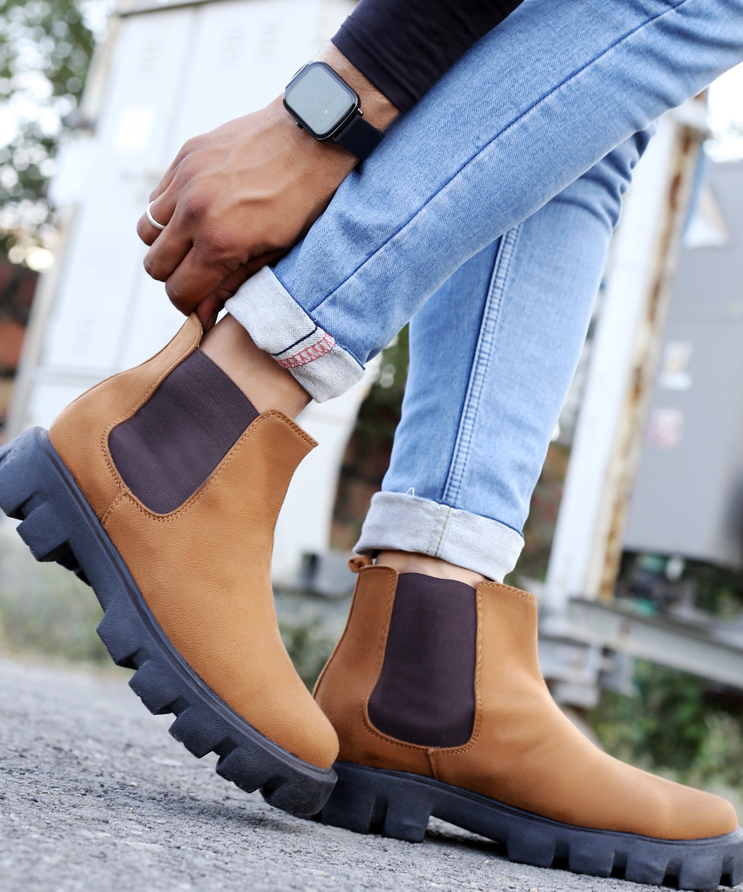 Baxxico Vegan Suede Ultra Comfortable Slip-on Boots for Men