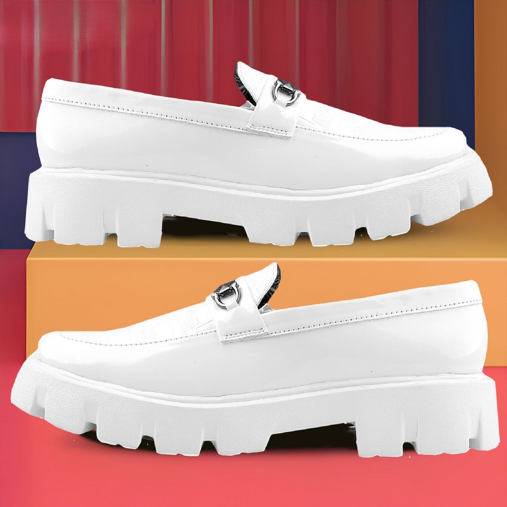 Baxxico Premium Patent Vegan Buckle Slip ons for Men