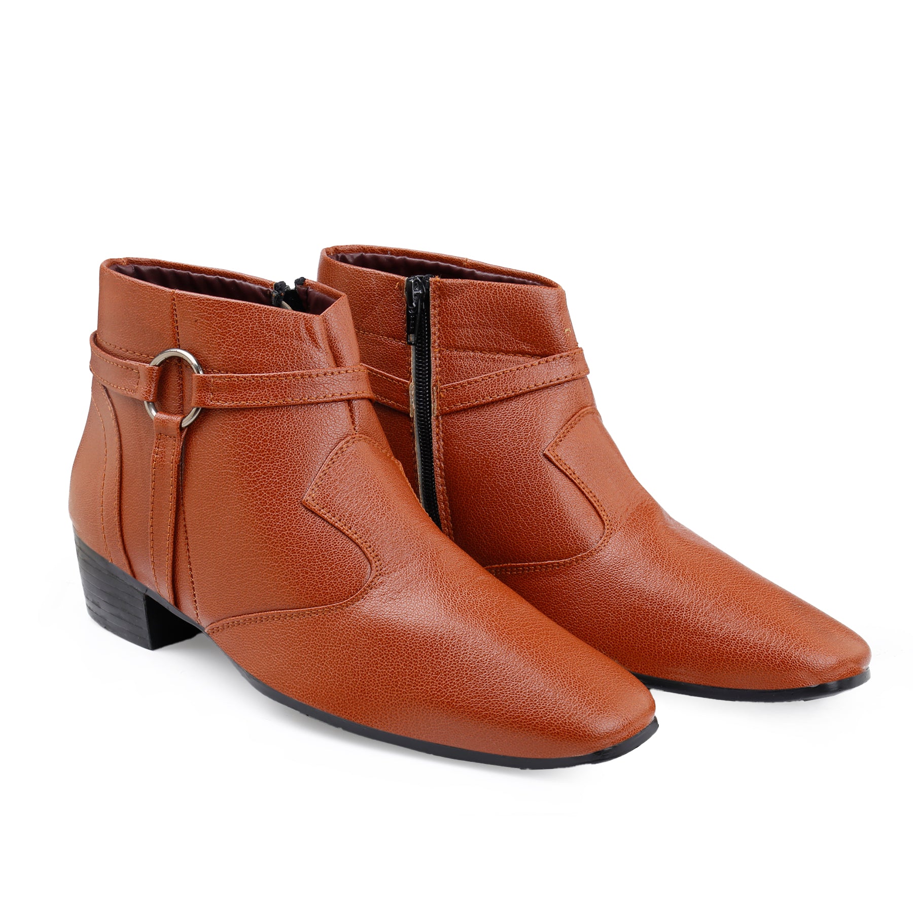 BAXXICO 2 Inch Height Increasing Office Wear Zipper and Buckle Boots