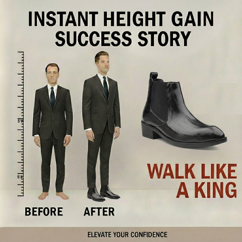BAXXICO Mens Elevator Chelsea Boots Increase Height with Premium Style