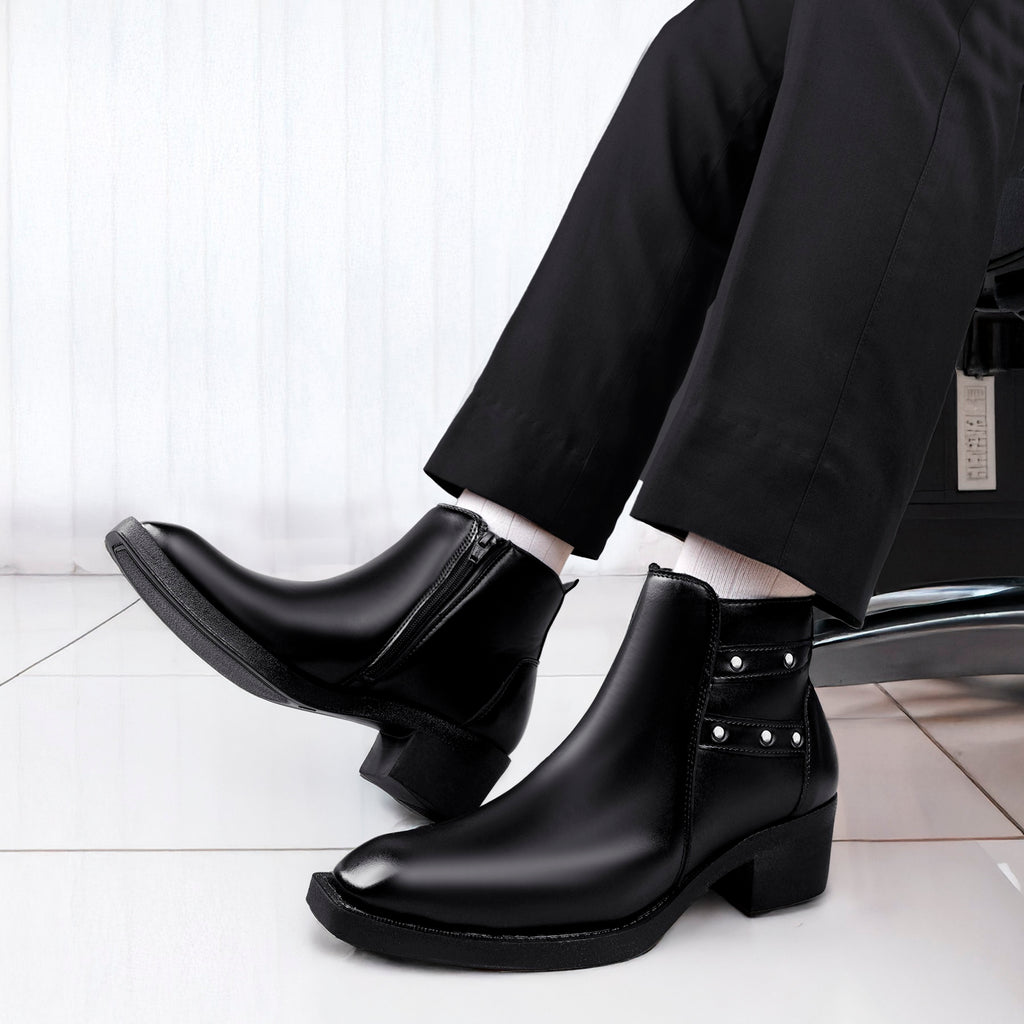 BAXXICO 2 Inch Height Lift Boots Stylish Elevator Footwear for Men