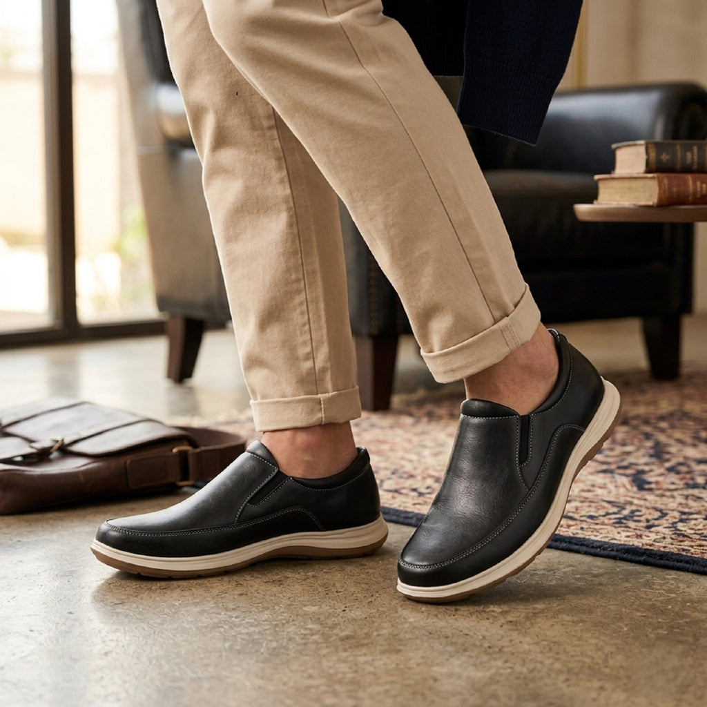 BAXXICO Mens Casual Slip On Shoes Durable Comfort for Office & Walking