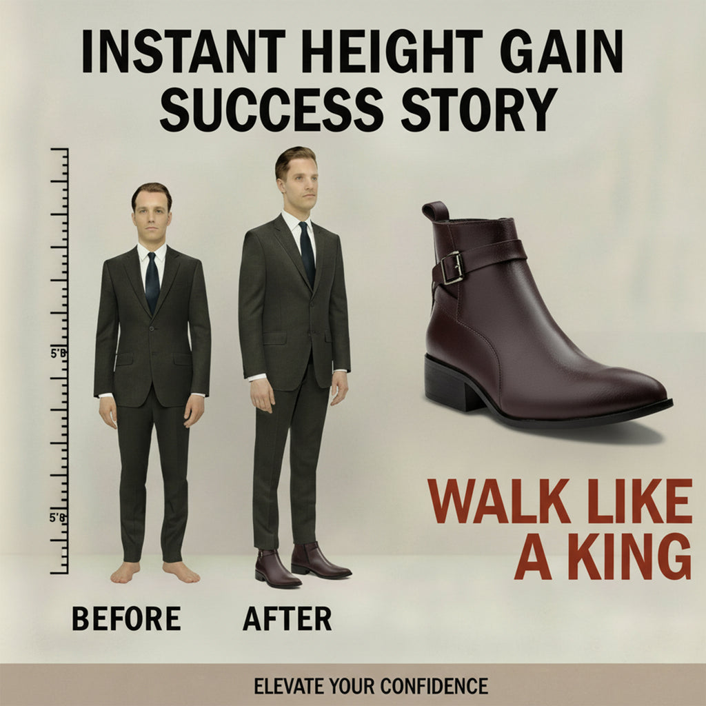 BAXXICO Mens Height Boost Boots for Formal & Casual Wear