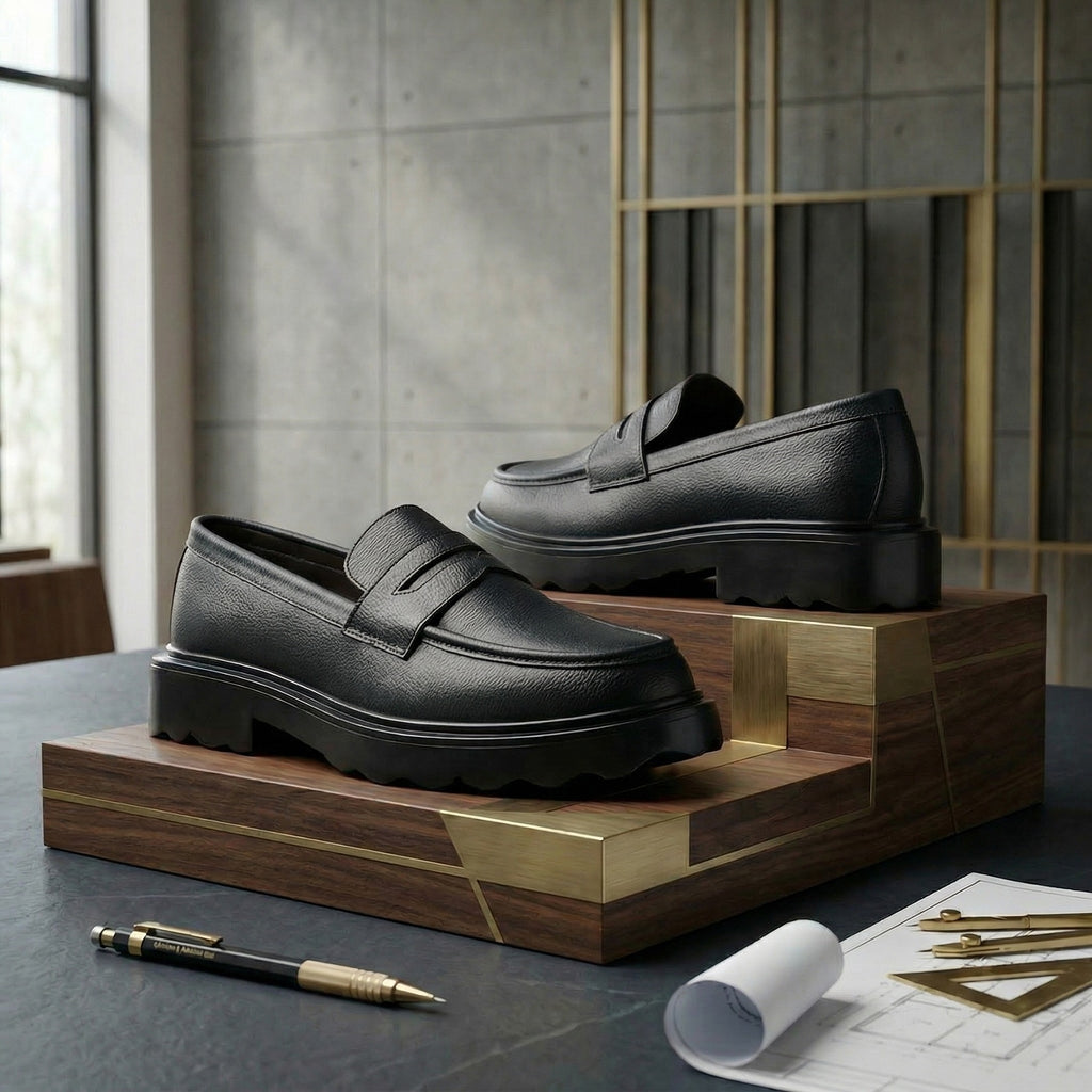 BAXXICO Stylish Black Loafers Crafted for Comfort & Bold Personality