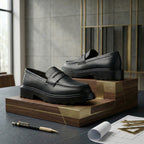 BAXXICO Stylish Black Loafers Crafted for Comfort and Bold Personality