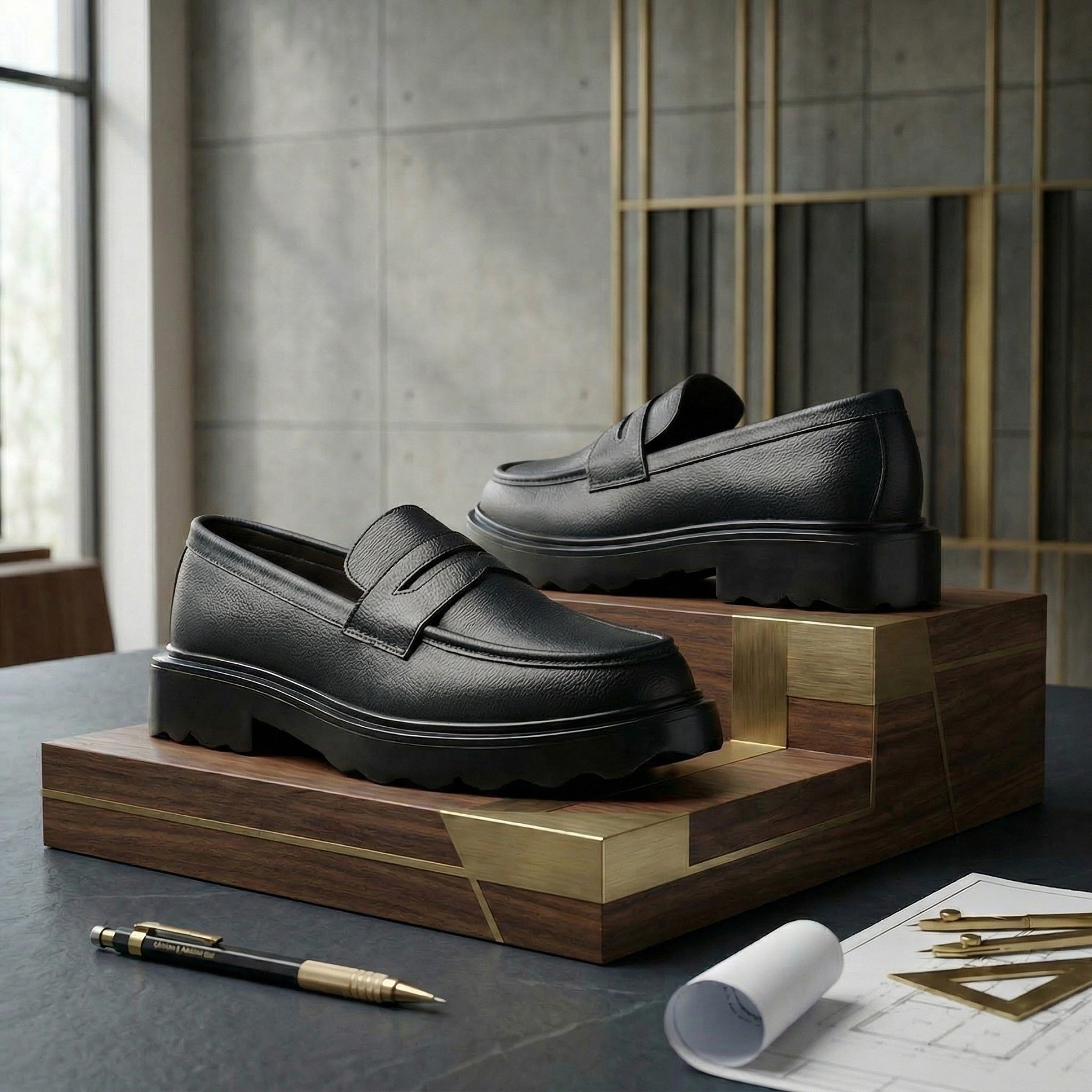BAXXICO Stylish Black Loafers Crafted for Comfort & Bold Personality