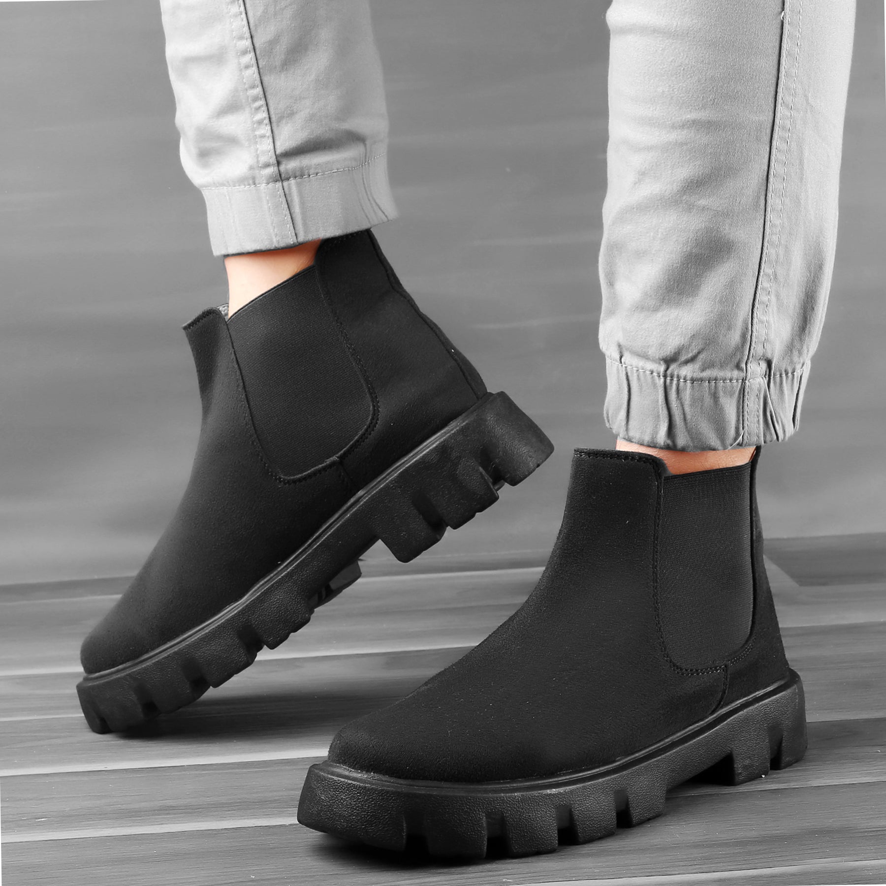 Baxxico Vegan Suede Ultra Comfortable Slip-on Boots for Men