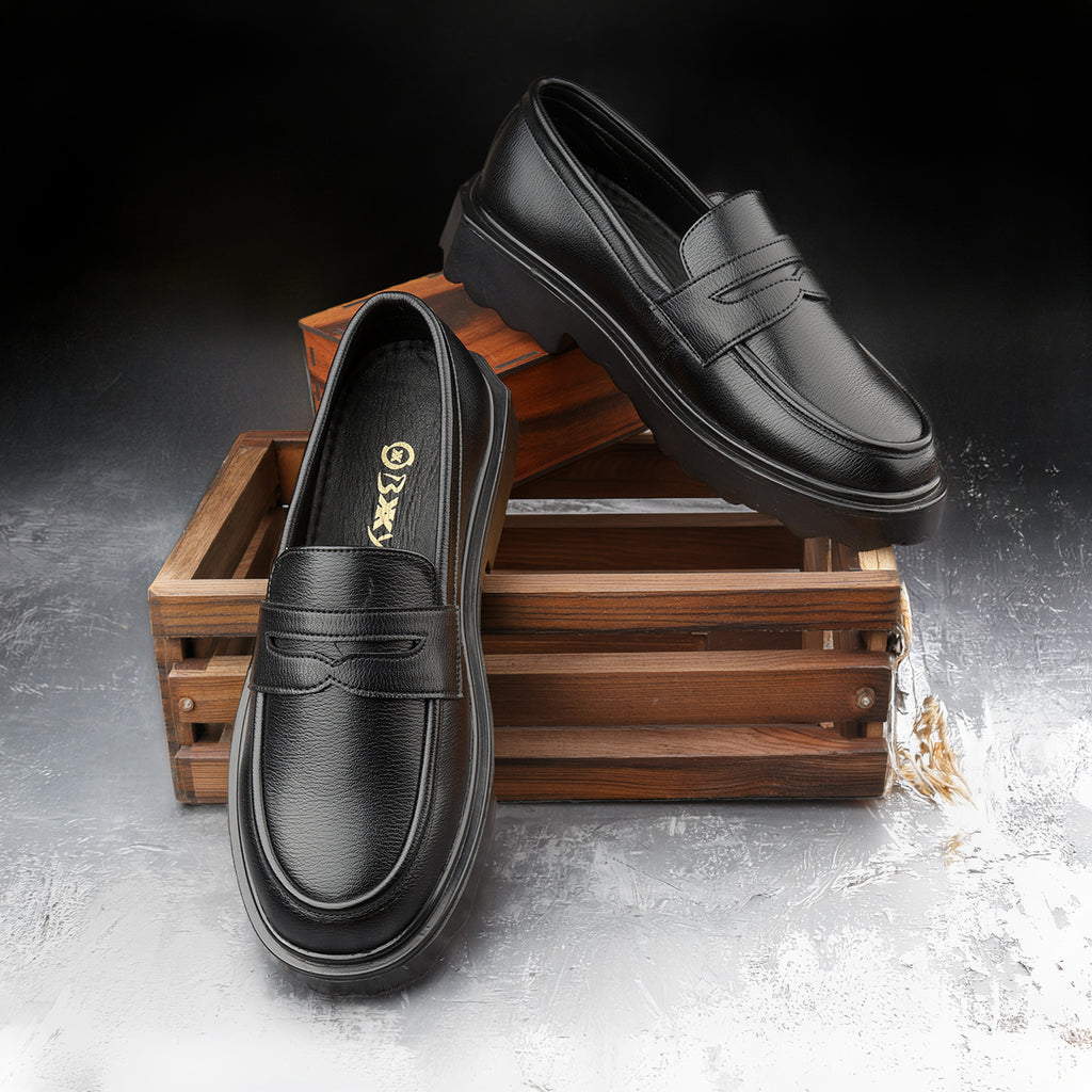 BAXXICO Stylish Black Loafers Crafted for Comfort & Bold Personality