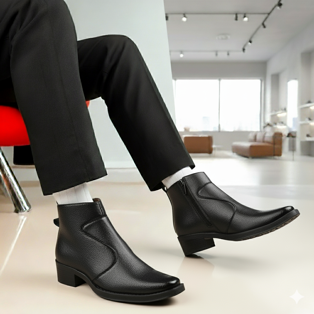 BAXXICO Mens 2 Inch Heel Height Increasing Boots