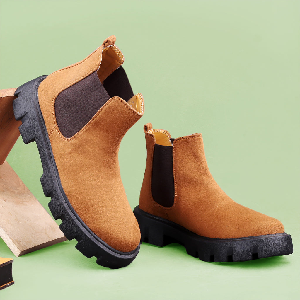 Baxxico Vegan Suede Ultra Comfortable Slip-on Boots for Men