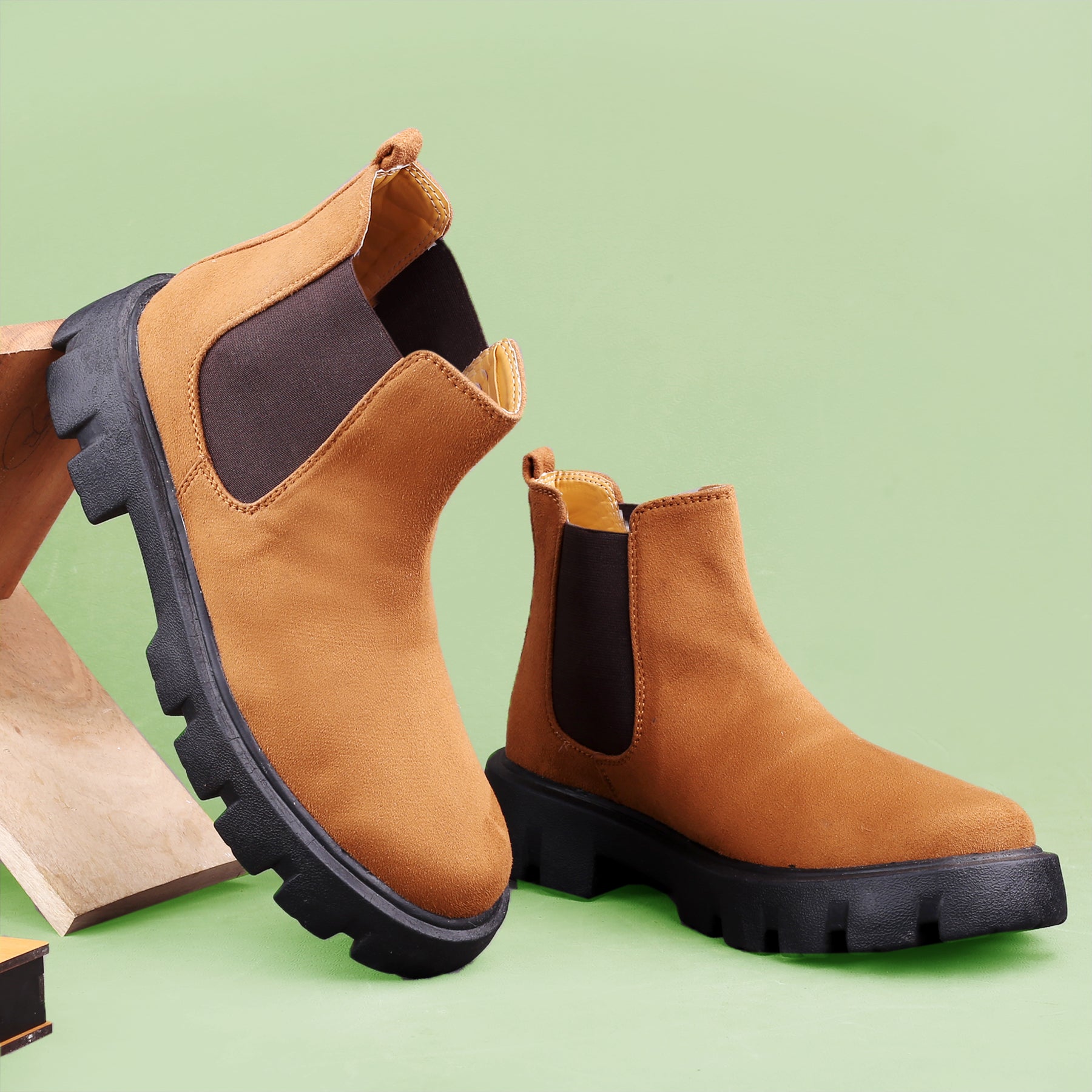 Baxxico Vegan Suede Ultra Comfortable Slip-on Boots for Men