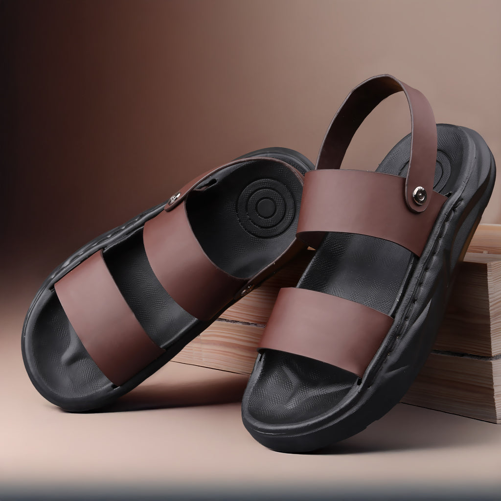 BAXXICO Mens Double Strap Platform Sandals Comfortable Casual Footwear
