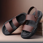 BAXXICO Mens Double Strap Platform Sandals Comfortable Casual Footwear