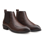 BAXXICO Men Faux Leather Chelsea Boots with Side Zipper and TPR Sole