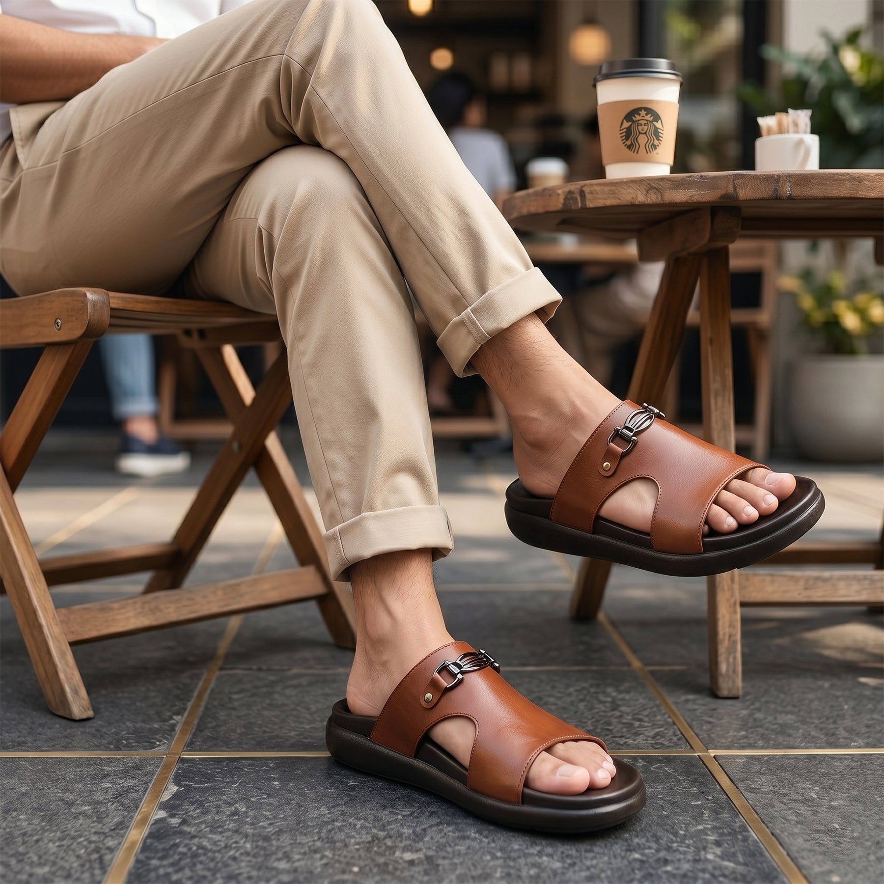 BAXXICO Mens Premium Comfort Slide Sandals with Lightweight