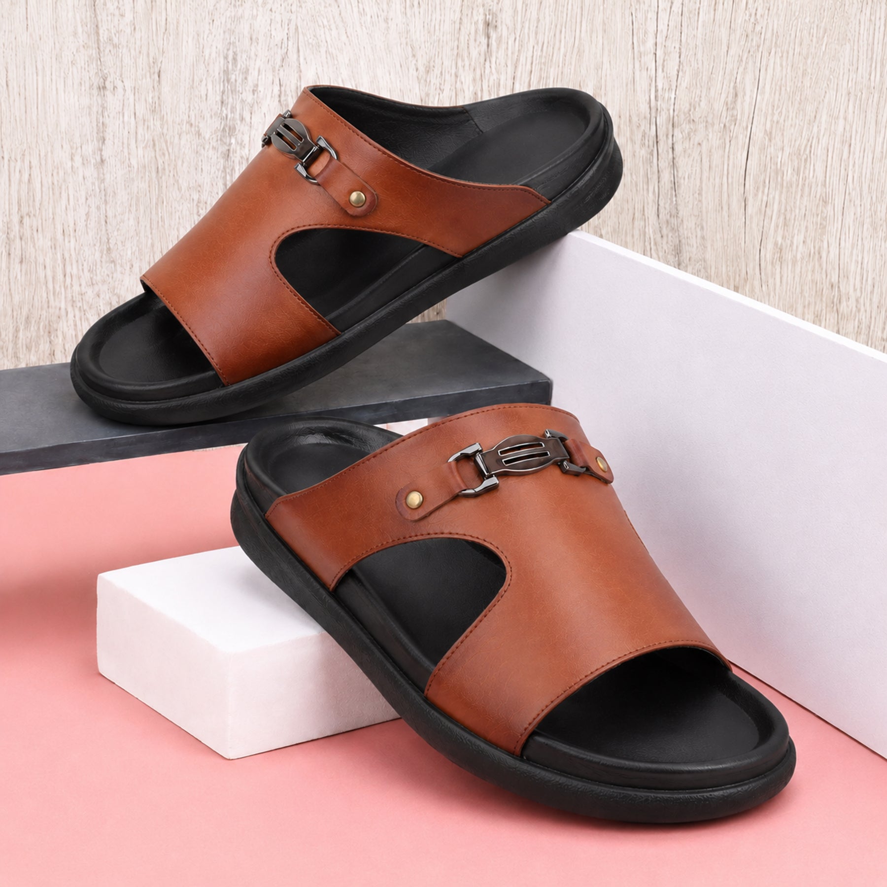 BAXXICO Mens Premium Comfort Slide Sandals with Lightweight