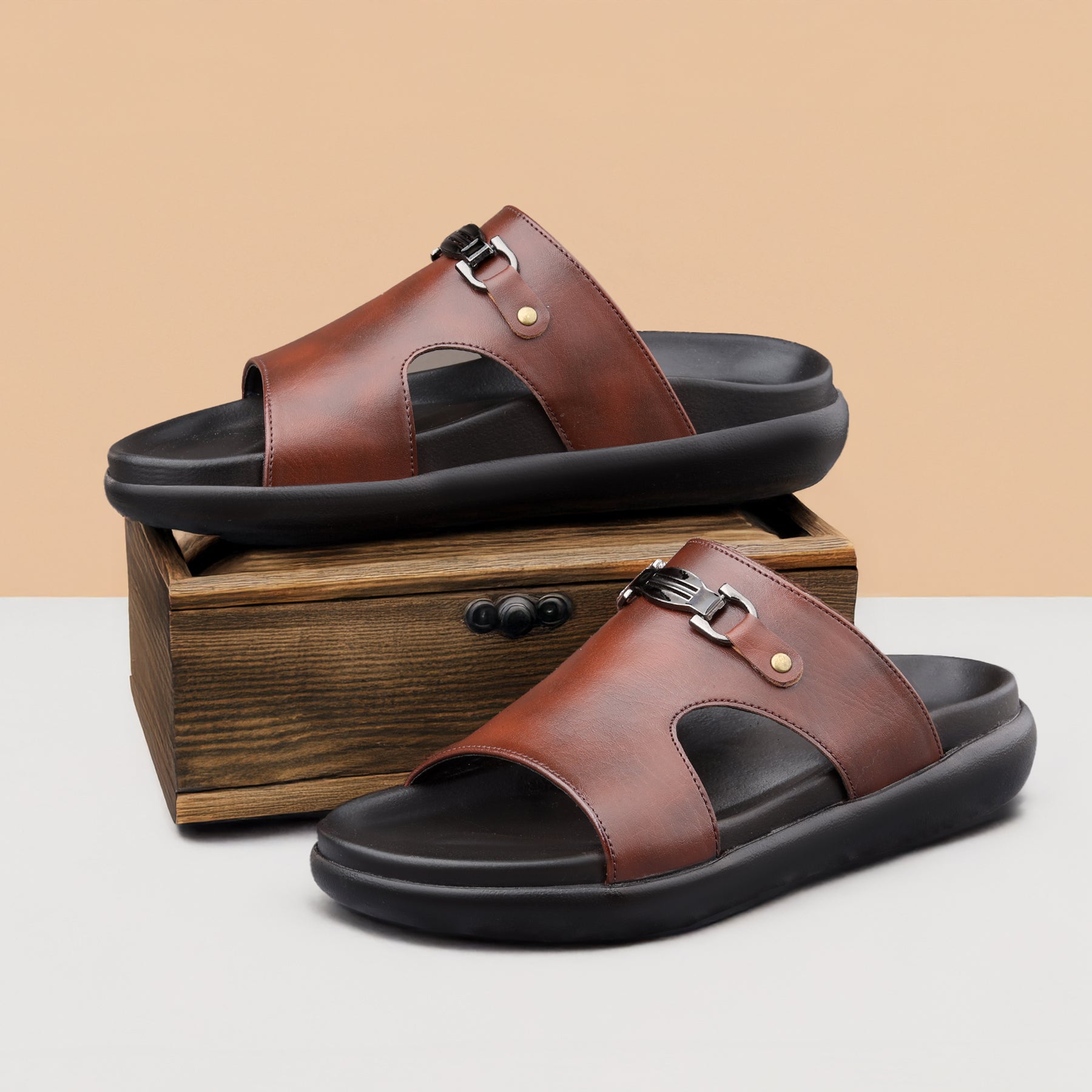 BAXXICO Mens Premium Comfort Slide Sandals with Lightweight