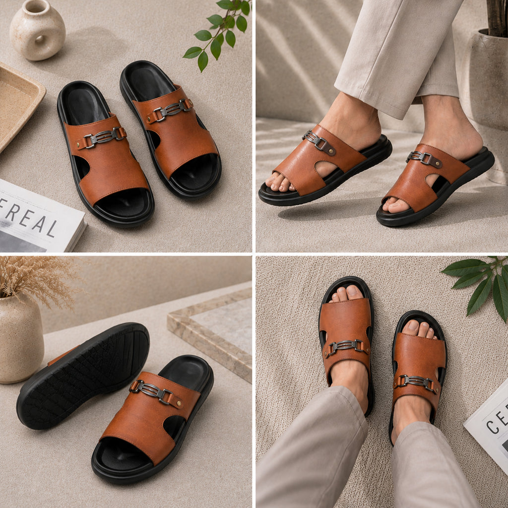 BAXXICO Mens Premium Comfort Slide Sandals with Lightweight