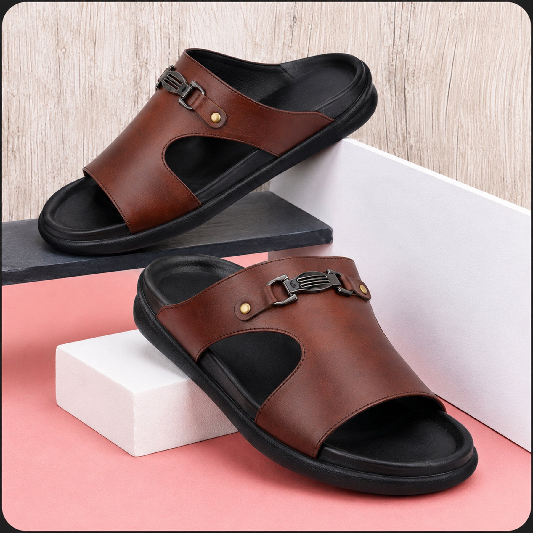BAXXICO Mens Premium Comfort Slide Sandals with Lightweight