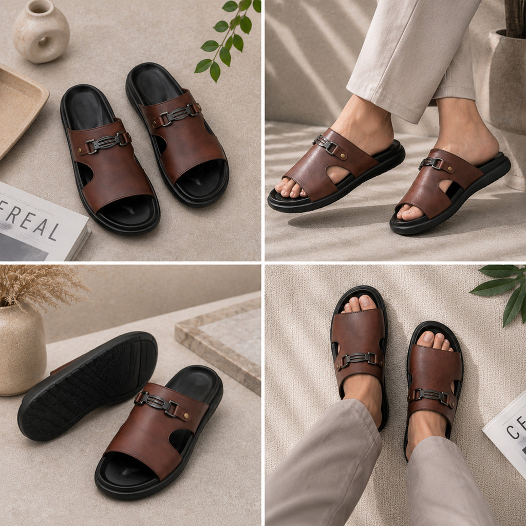 BAXXICO Mens Premium Comfort Slide Sandals with Lightweight