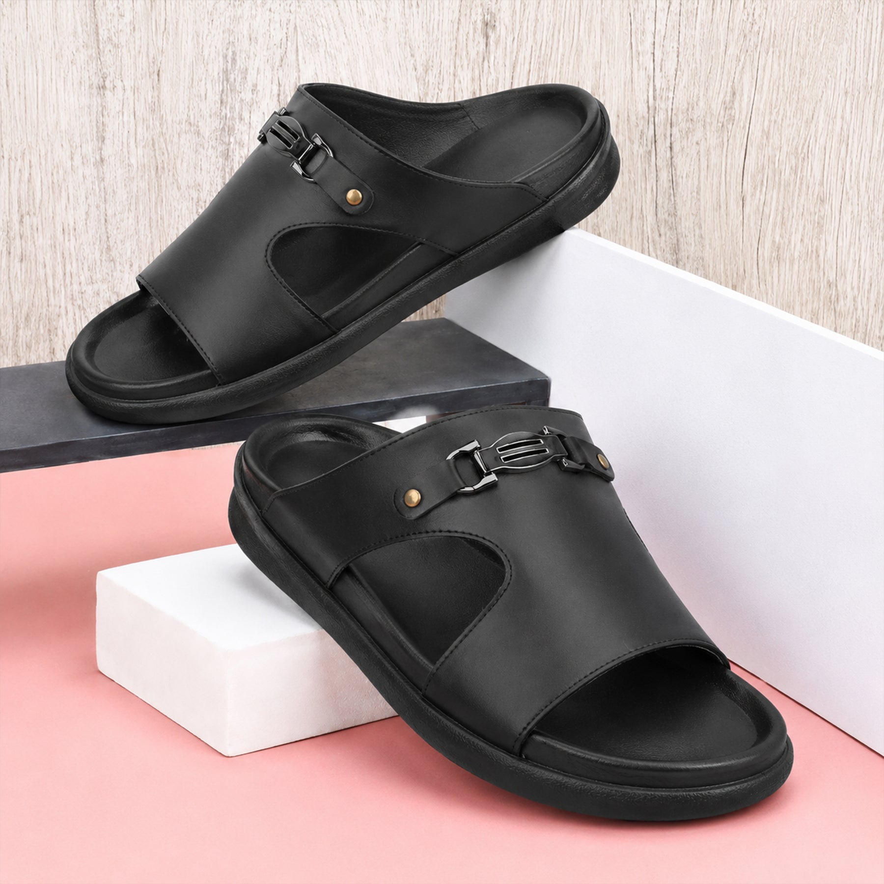 BAXXICO Mens Premium Comfort Slide Sandals with Lightweight