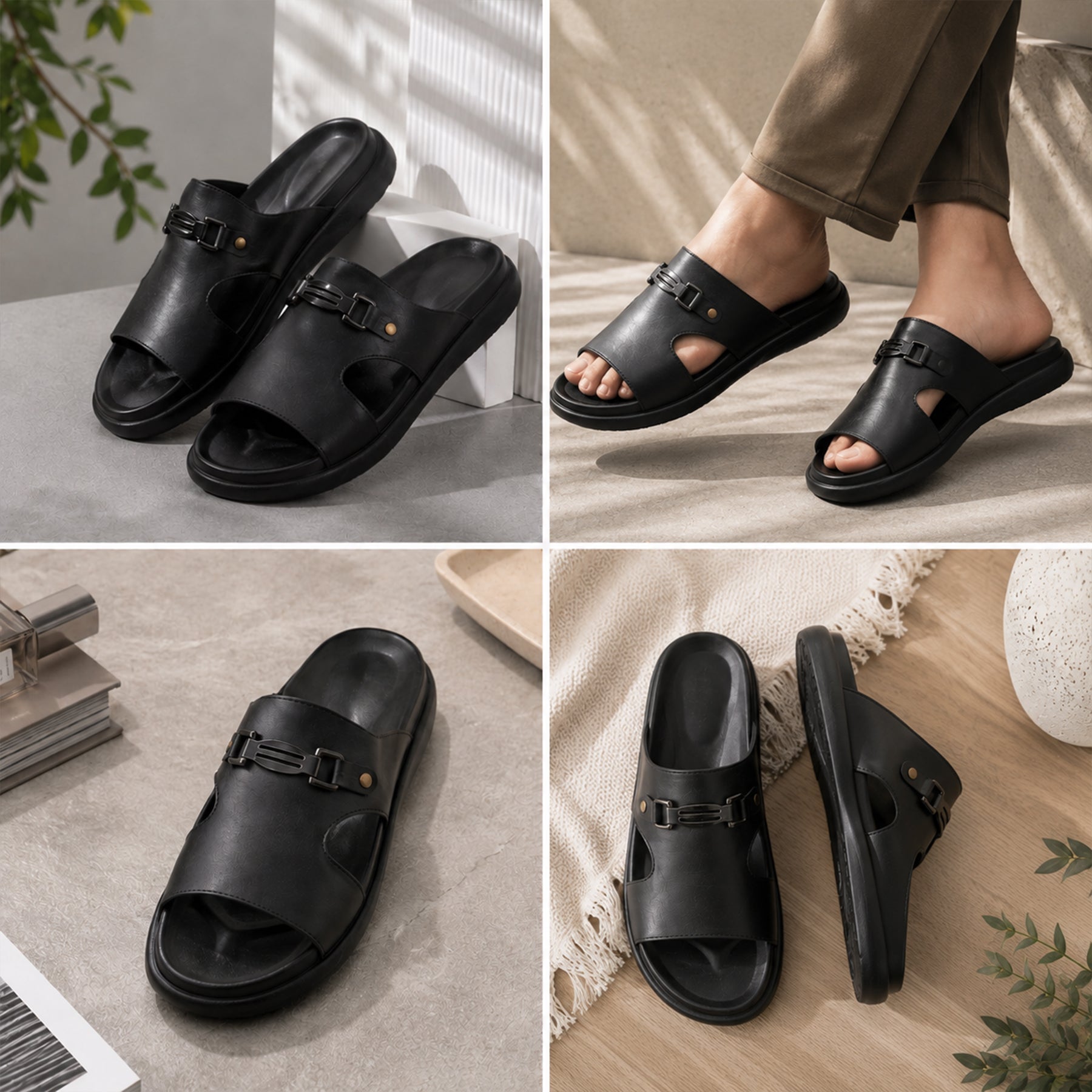 BAXXICO Mens Premium Comfort Slide Sandals with Lightweight
