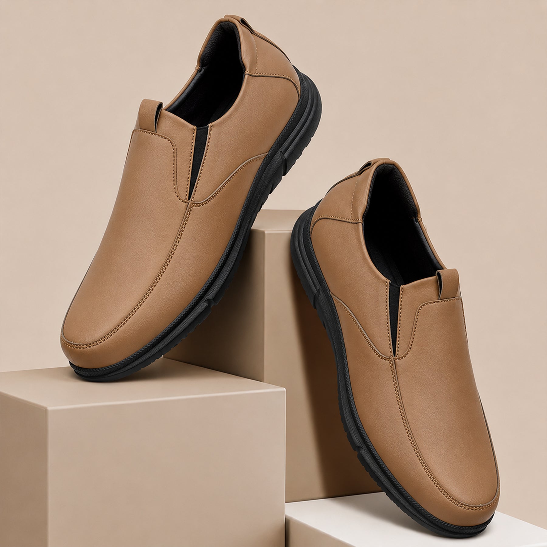 BAXXICO Mens Smart Comfort Slip On Shoes for All Day Wear