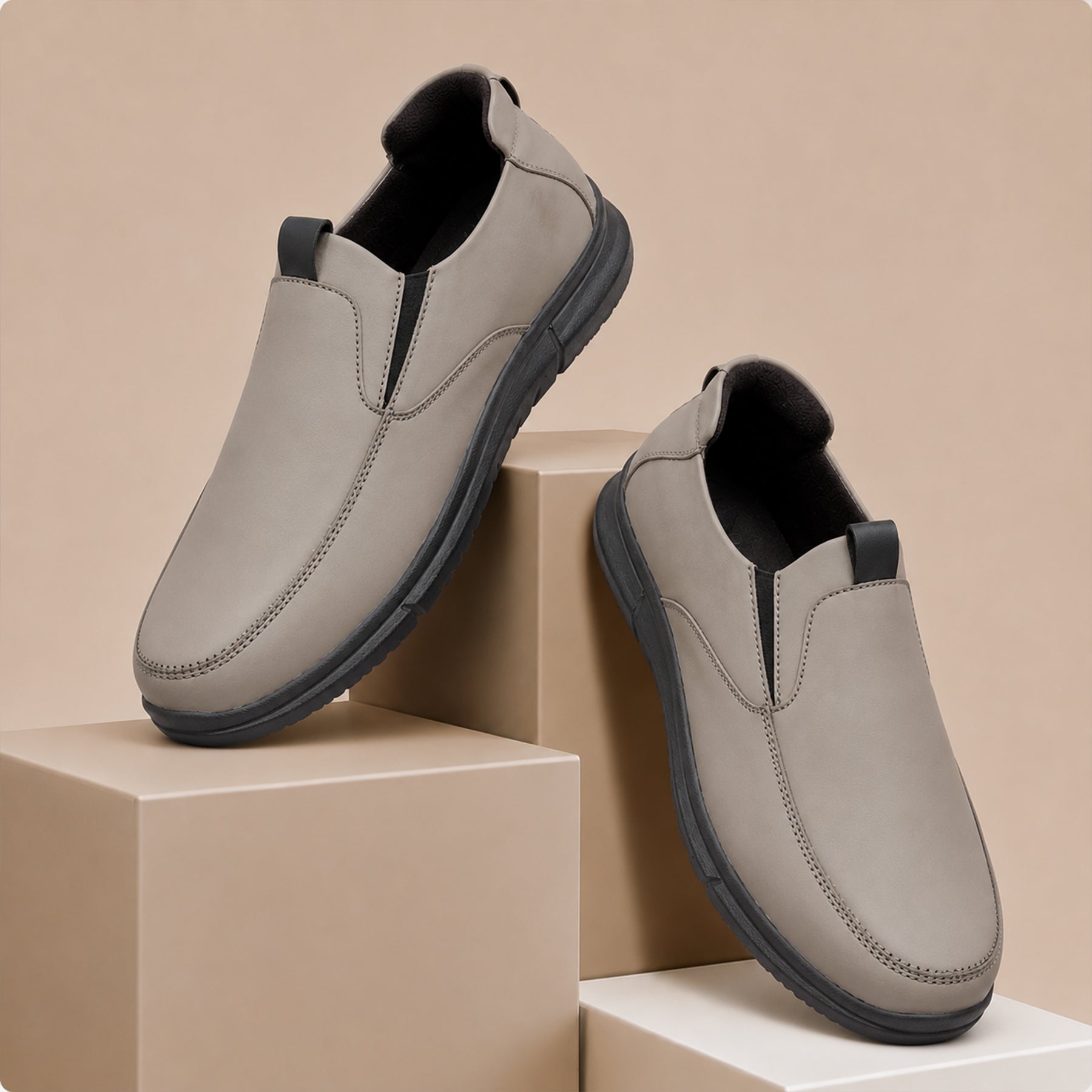 BAXXICO Mens Smart Comfort Slip On Shoes for All Day Wear