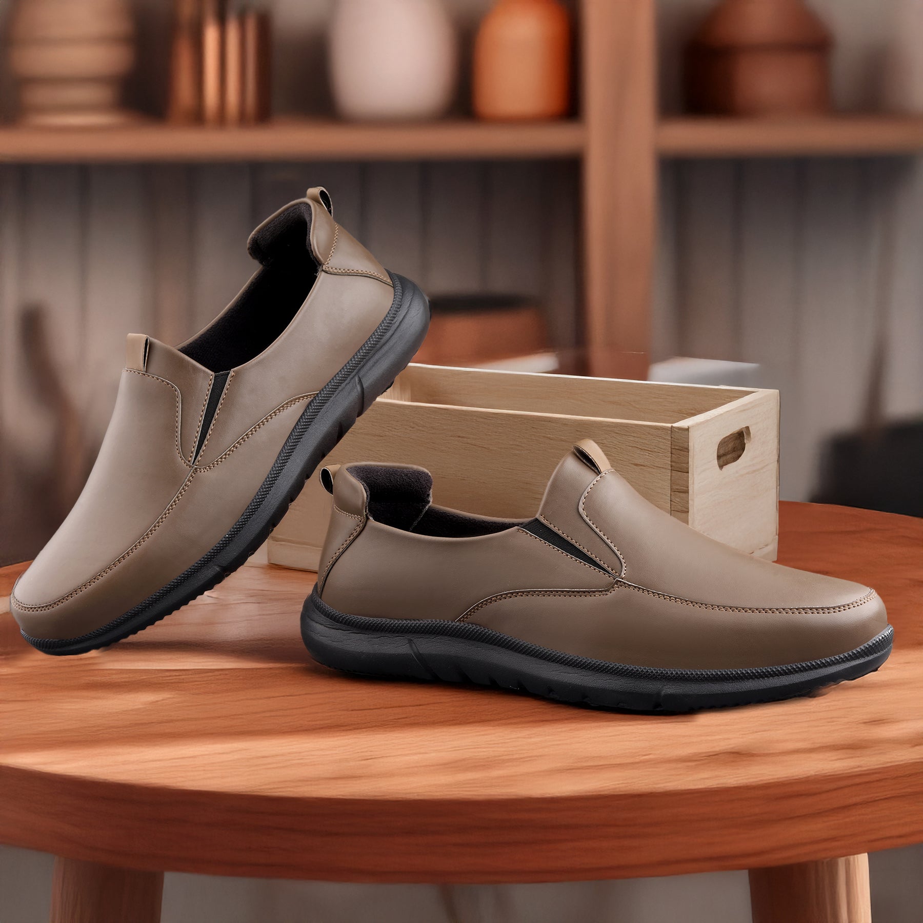 BAXXICO Mens Smart Comfort Slip On Shoes for All Day Wear