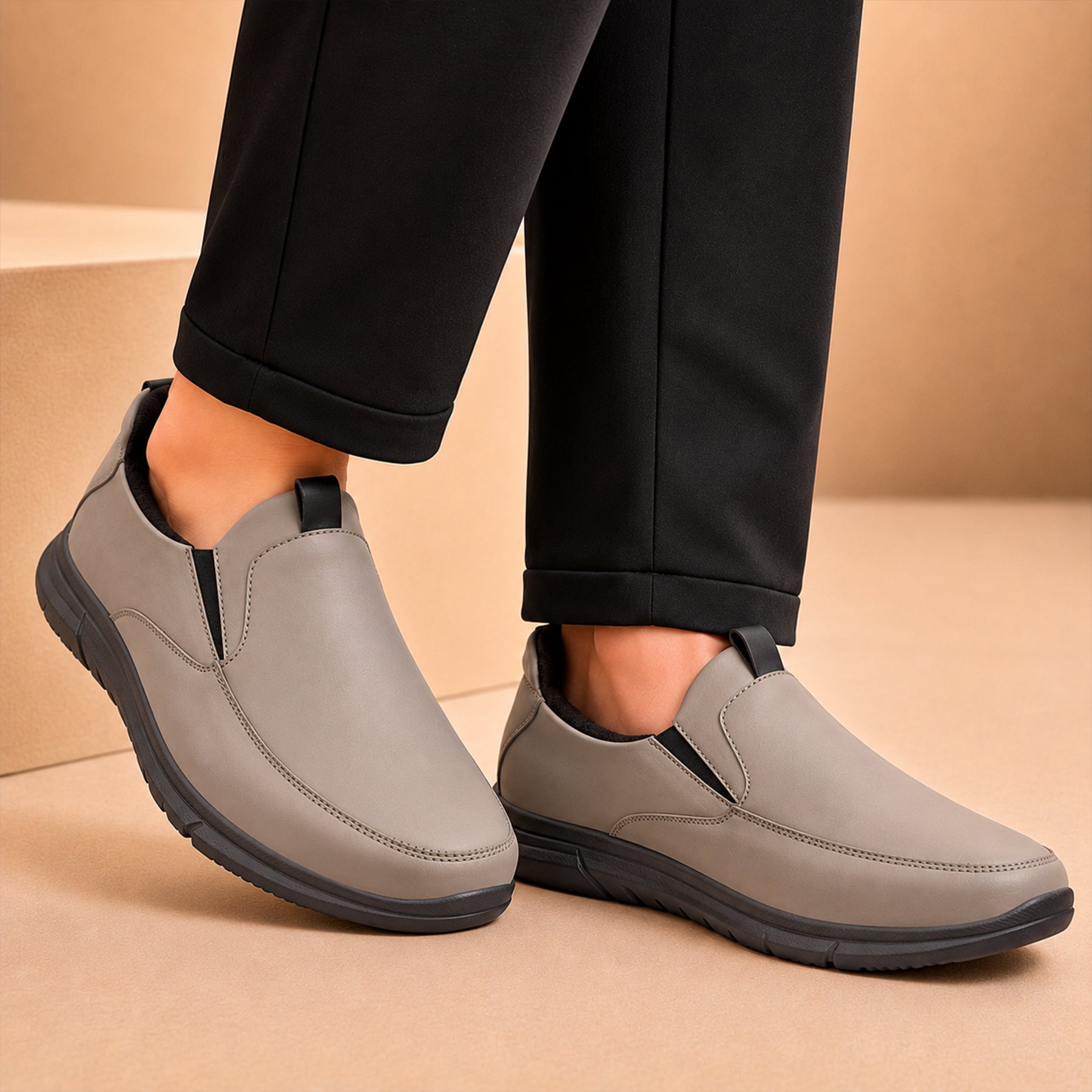 BAXXICO Mens Smart Comfort Slip On Shoes for All Day Wear