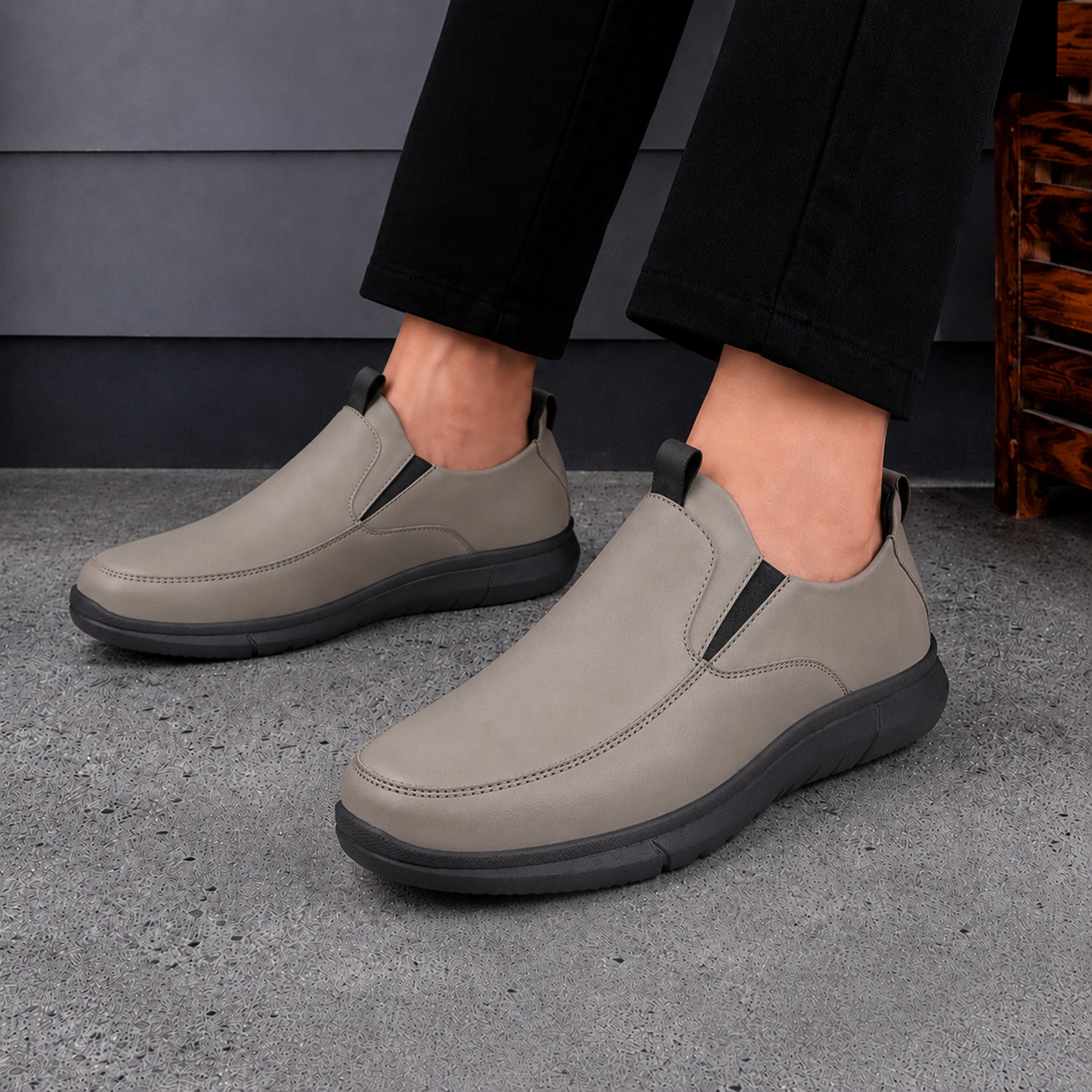 BAXXICO Mens Smart Comfort Slip On Shoes for All Day Wear