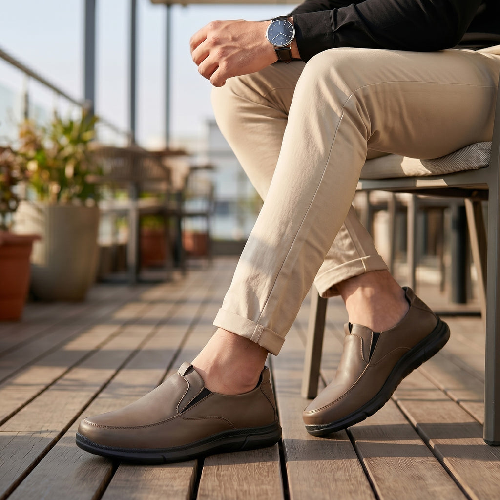 BAXXICO Mens Smart Comfort Slip On Shoes for All Day Wear