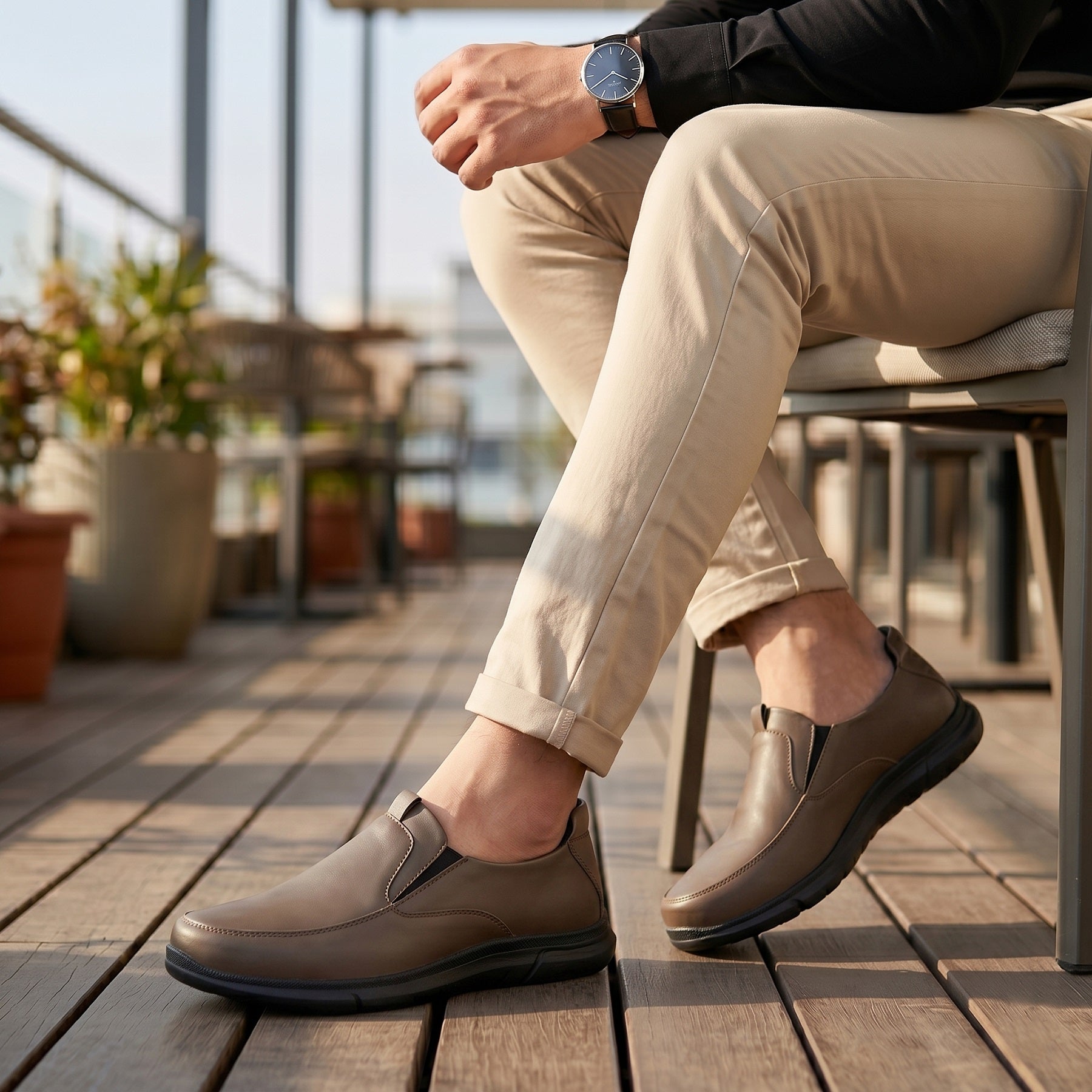 BAXXICO Mens Smart Comfort Slip On Shoes for All Day Wear