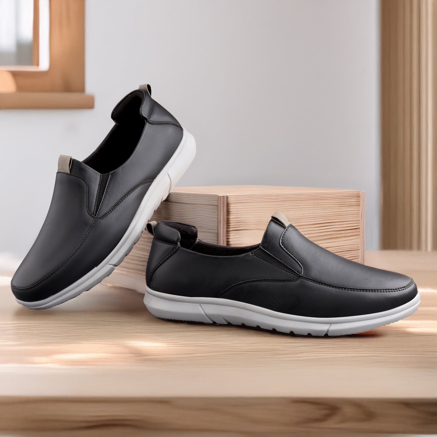 BAXXICO Mens Smart Comfort Slip On Shoes for All Day Wear