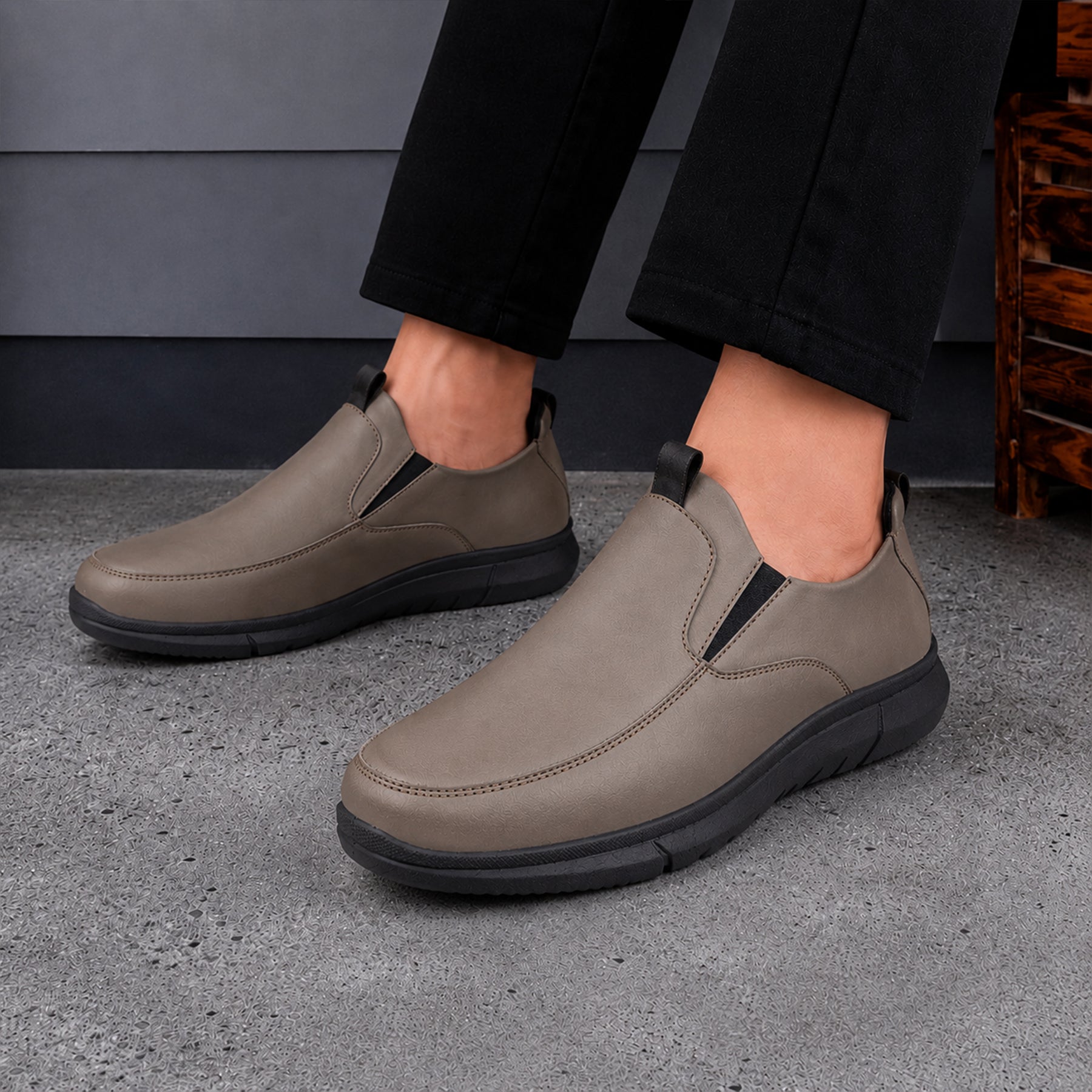 BAXXICO Mens Smart Comfort Slip On Shoes for All Day Wear