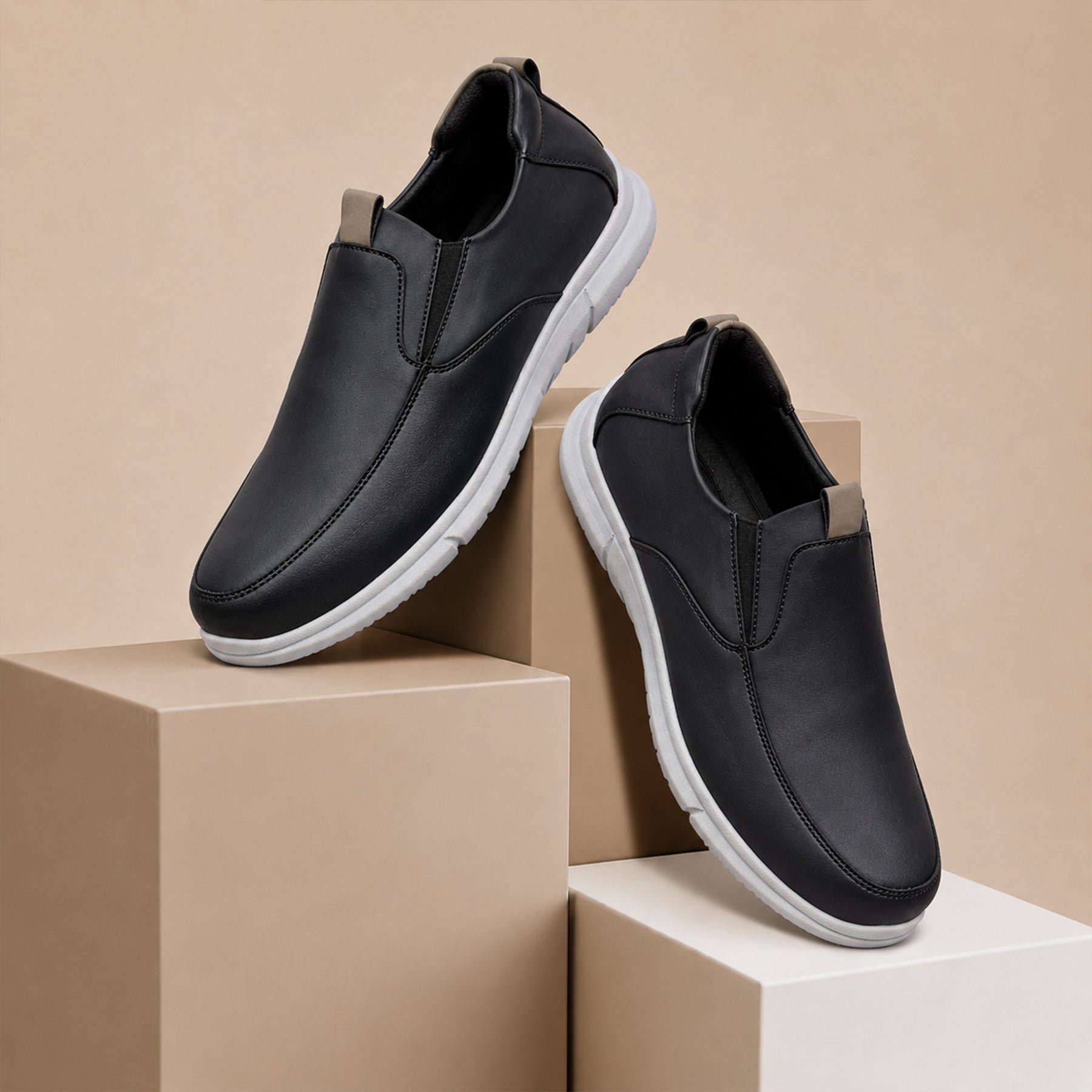 BAXXICO Mens Smart Comfort Slip On Shoes for All Day Wear