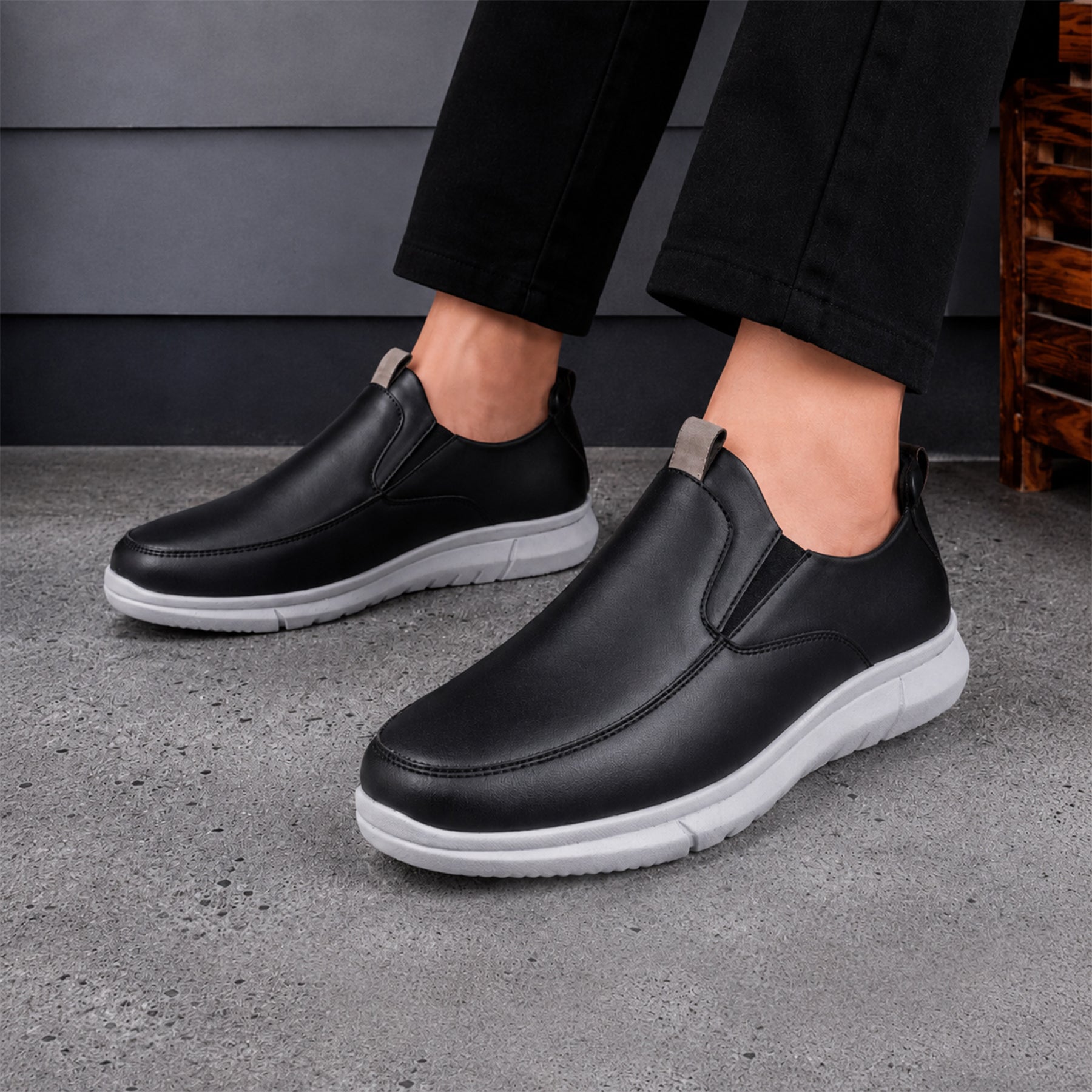 BAXXICO Mens Smart Comfort Slip On Shoes for All Day Wear