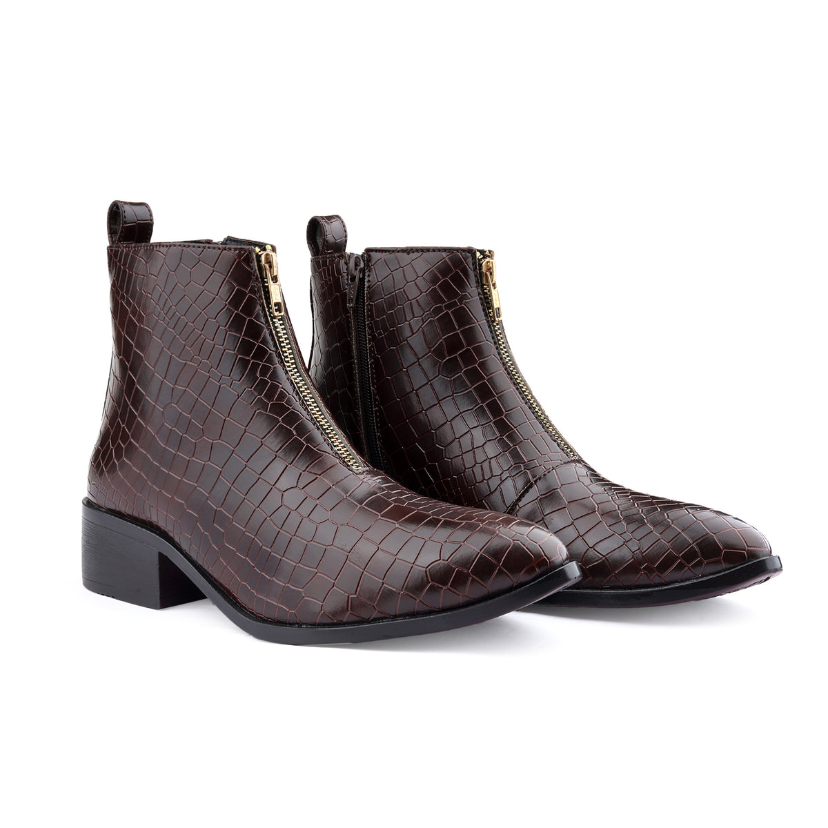 BAXXICO Mens Ankle Boots Stylish Zip Up Boots for Office Travel and Daily Wear