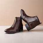BAXXICO Mens Ankle Boots Stylish Zip Up Boots for Office Travel and Daily Wear