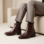 BAXXICO Mens Ankle Boots Stylish Zip Up Boots for Office Travel and Daily Wear