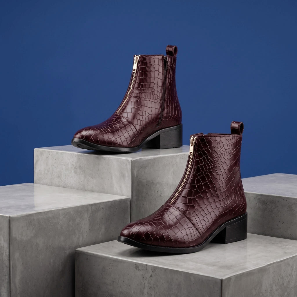 BAXXICO Mens Ankle Boots Stylish Zip Up Boots for Office Travel and Daily Wear