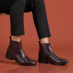 BAXXICO Mens Ankle Boots Stylish Zip Up Boots for Office Travel and Daily Wear