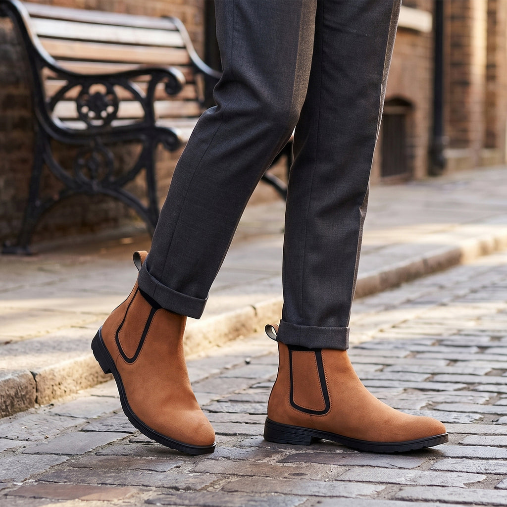 Baxxico Mens Premium Chelsea Boots Classic Slip On Smart Casual